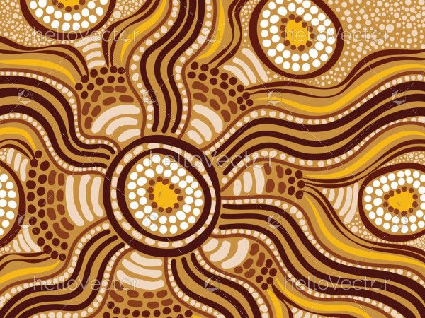 Dot art painting illustration from the Aboriginal culture