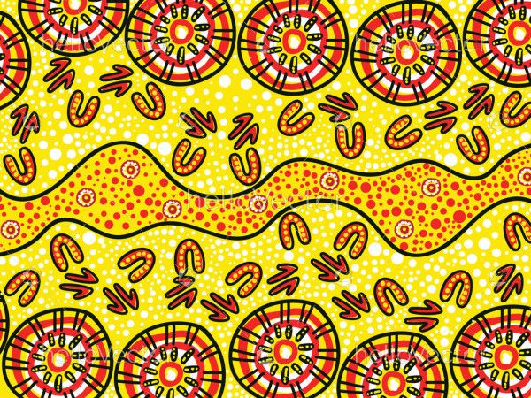 Aboriginal culture-inspired bright vector background design