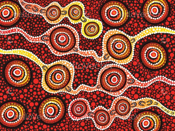 A painting of dots in the vector art style from the Aboriginal culture