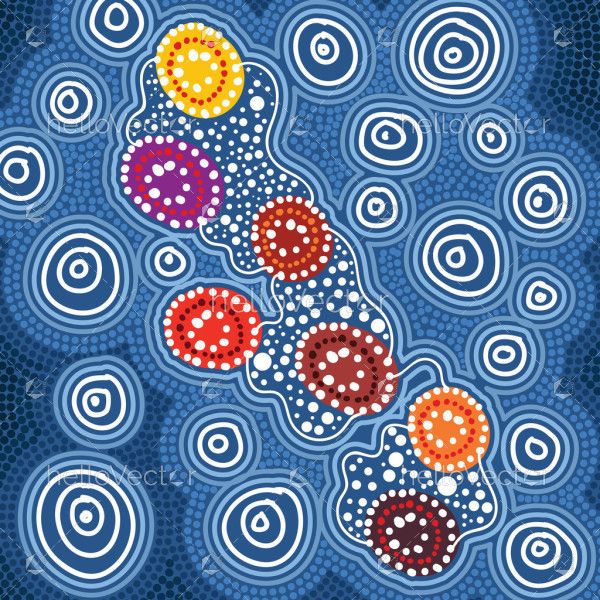 Aboriginal art illustration featuring star dreaming story