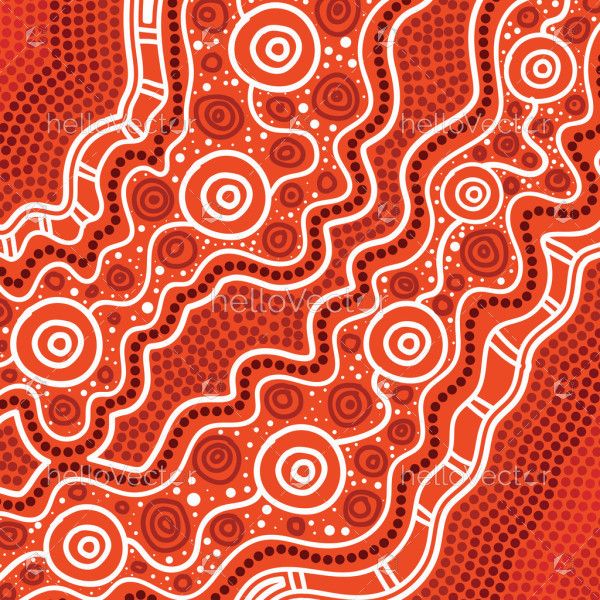 A painting of dots art style from the Aboriginal culture