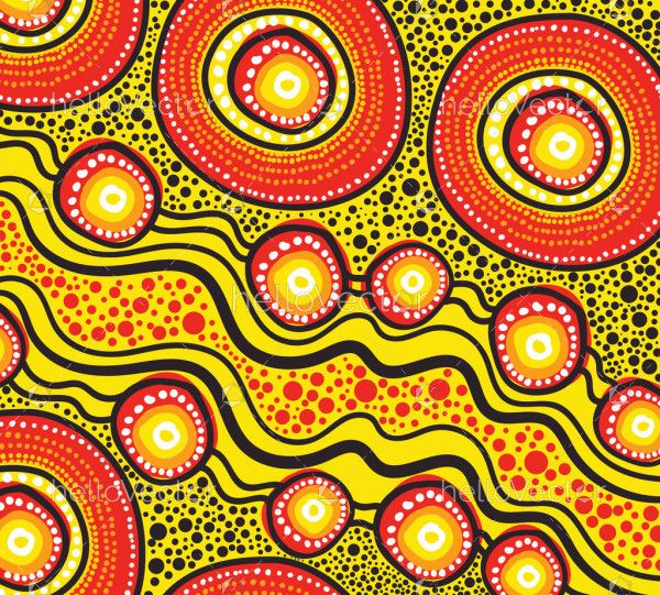 An illustration of a dotted circle in the Aboriginal design