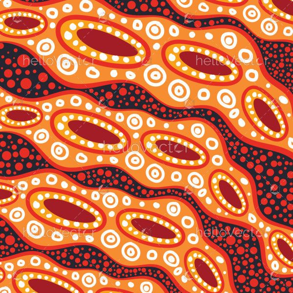 Dots in the style of Aboriginal art adorn on a vector background