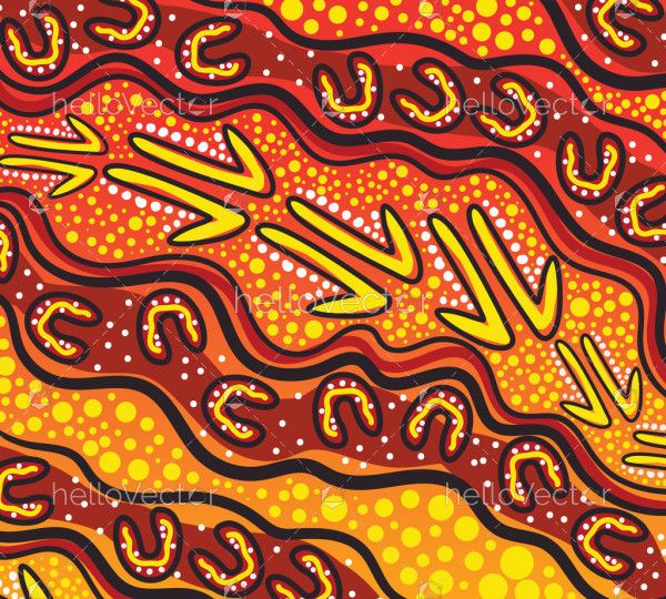 Aboriginal art-inspired background design illustration