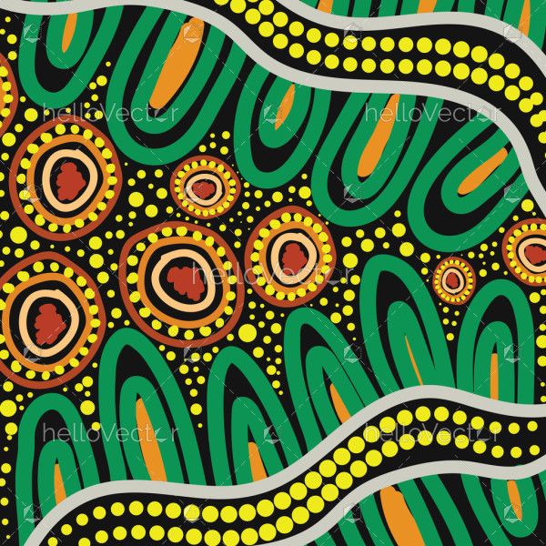 A background in the style of indigenous dot design