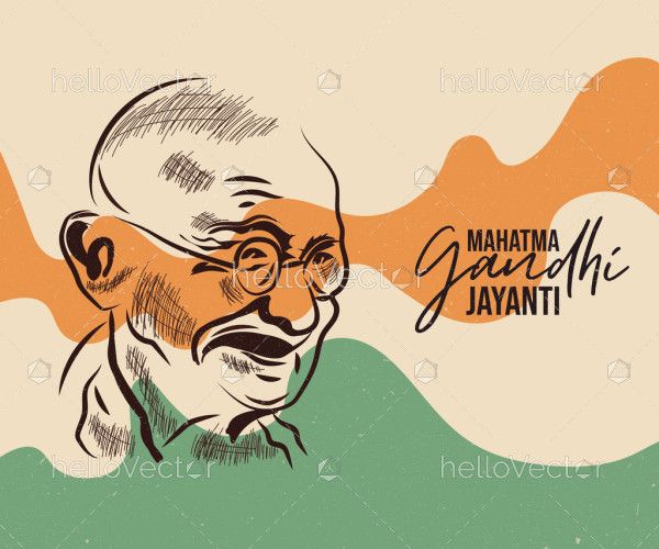A abstract illustration to wish Happy Gandhi Jayanti