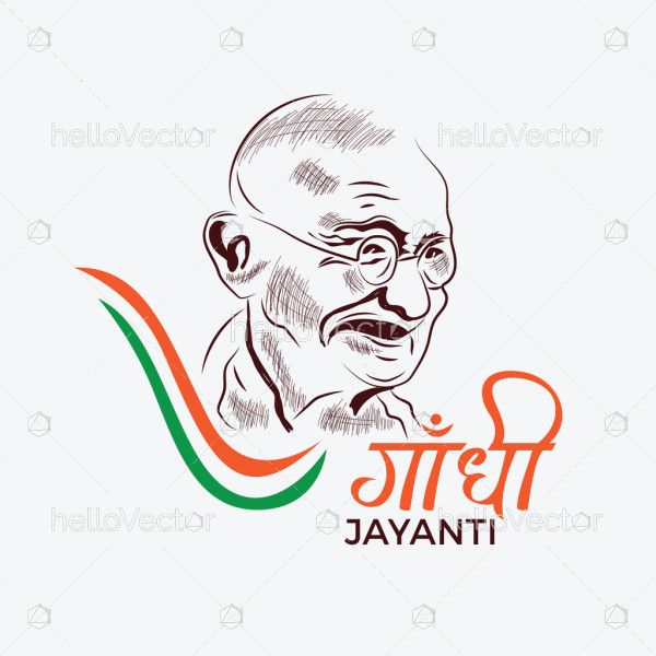 Happy Gandhi Jayanti with a vector art illustration