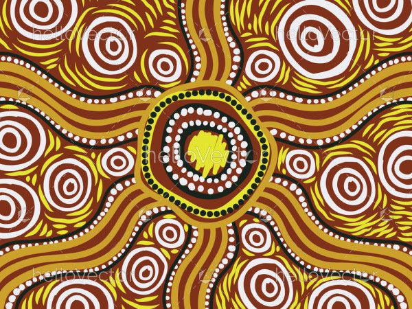 Aboriginal art-inspired background illustration