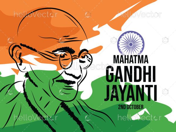Happy Gandhi Jayanti's poster illustration