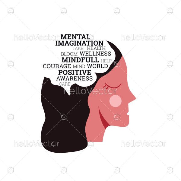 World mental health's concept illustration