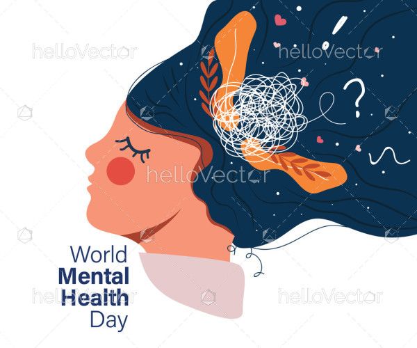 An illustration that depicts the concept of women mental health