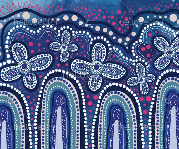 Dot painting illustration in Aboriginal style