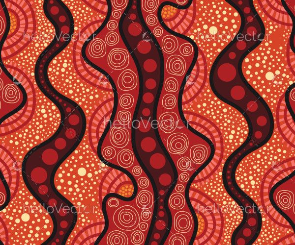 Vector background decorated with Aboriginal style dot art design