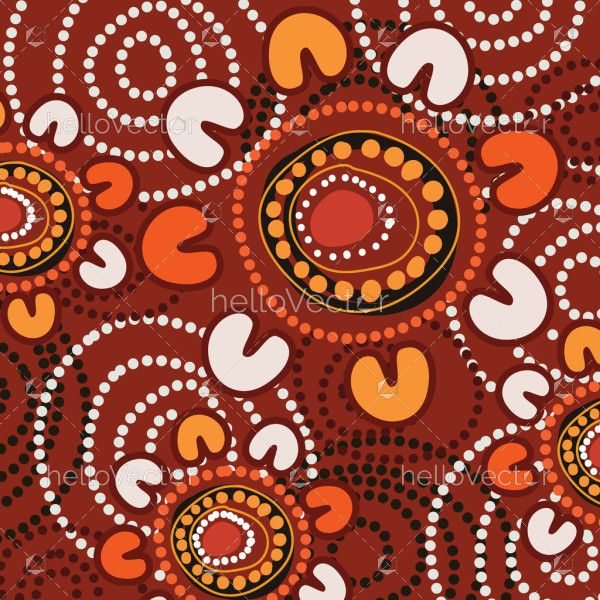 A vector background with Aboriginal dot art design