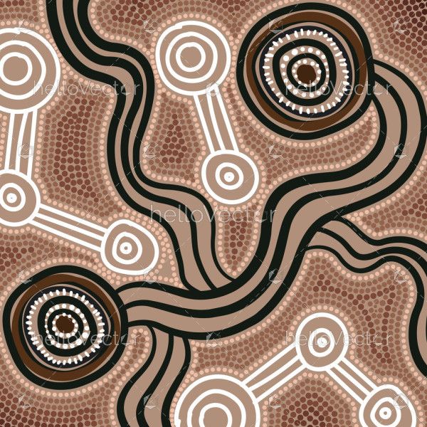 Dot art design background inspired by Aboriginal culture