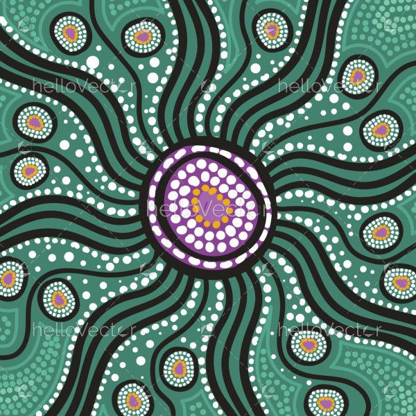 Aboriginal dot art in a vector style painting