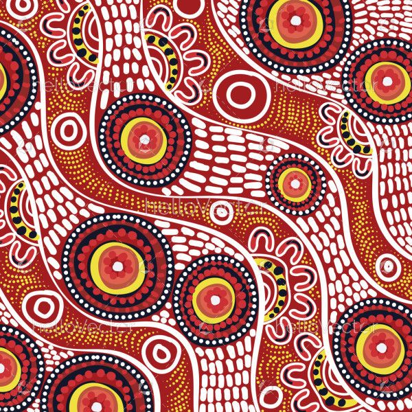 A background in vector format with Aboriginal-inspired dots