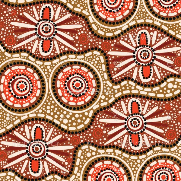A vector background with dot art from Aboriginal culture
