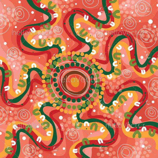 Aboriginal art style abstract vector background