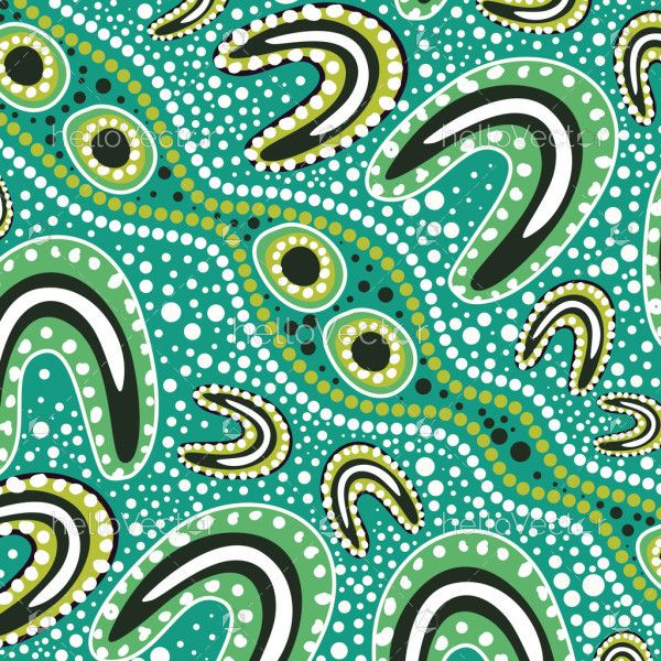Teal aboriginal dot art style vector background