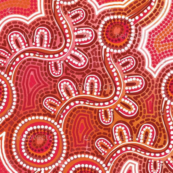 Aboriginal style of dotted background illustration