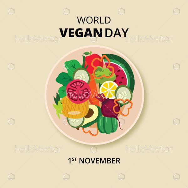 Vector banner design celebrating World Vegan Day