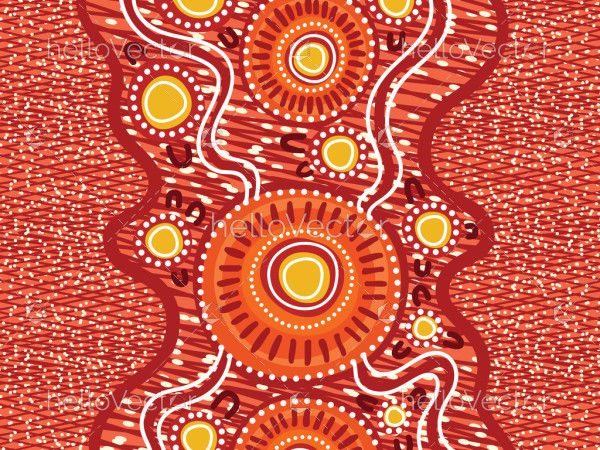 Aboriginal art style vector background