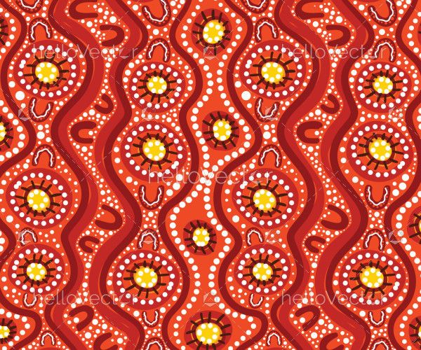 A vector seamless pattern background with dot design in Aboriginal style