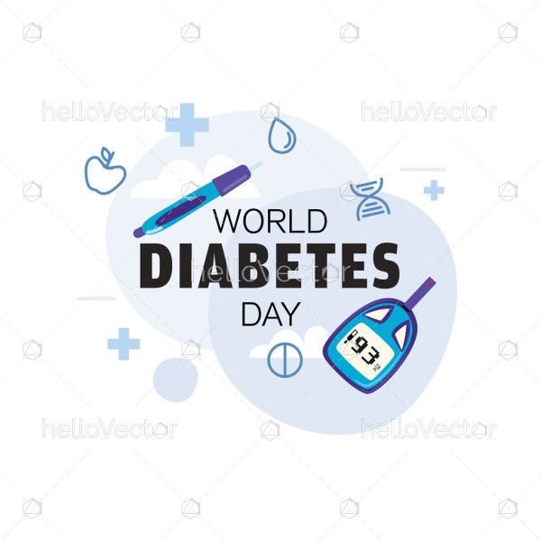 Vector banner design celebrating World Diabetes Day