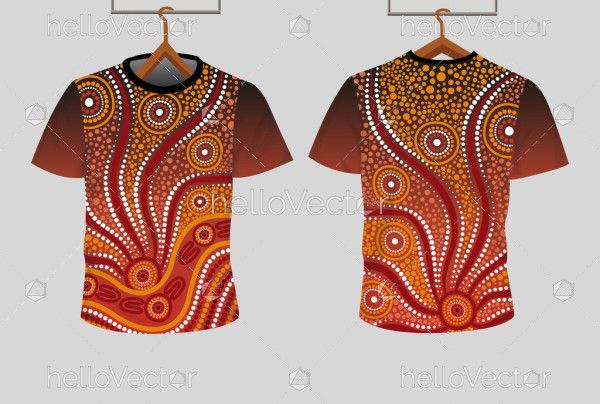 Aboriginal dot art on a tee shirt design