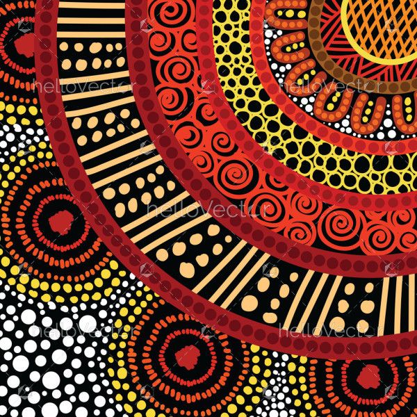 Dot art that reflects aboriginal traditions on a vector background
