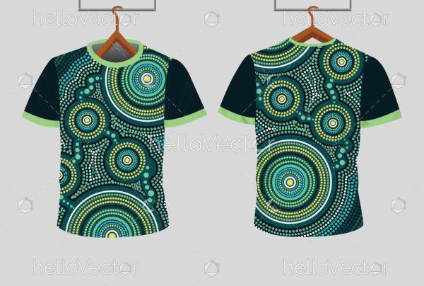 An illustration of aboriginal dot artwork for tee shirt design