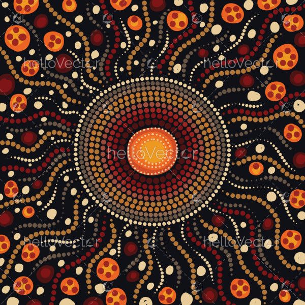 Dot design illustration in Aboriginal style