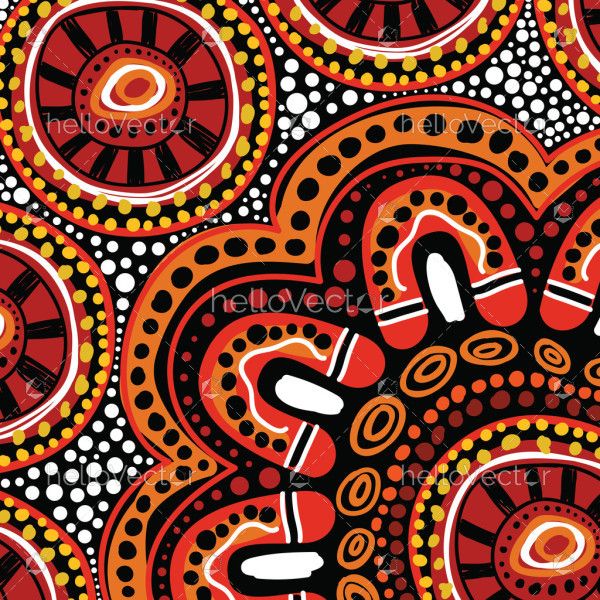 Aboriginal culture's dot art illustration