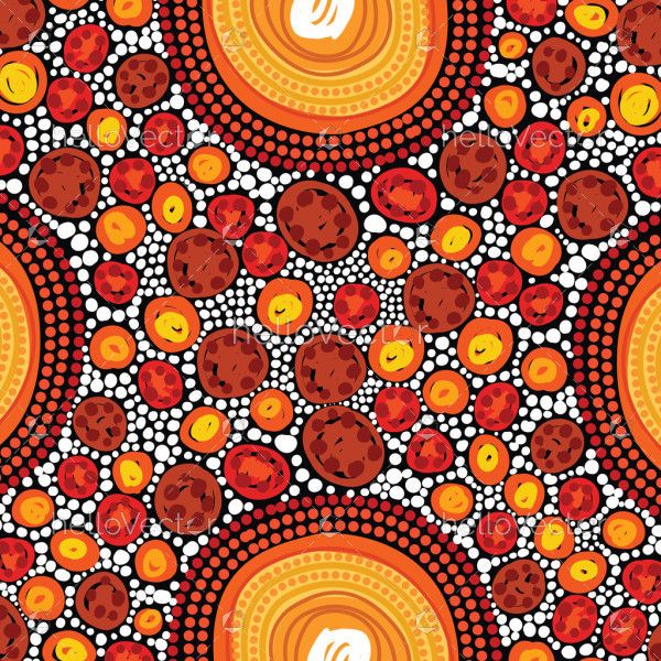 Dots from aboriginal culture in a creative vector background