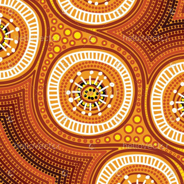 Dot art illustration with aboriginal cultural influence