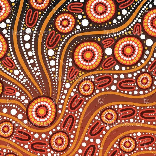 Artistic illustration of aboriginal dot painting