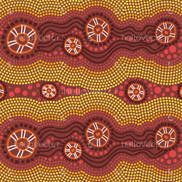 Vector dot art from aboriginal culture in a background