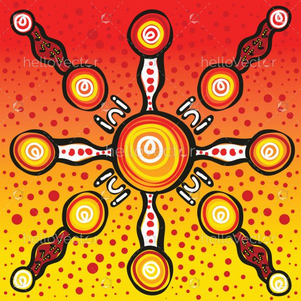 Bright and colorful aboriginal vector background design