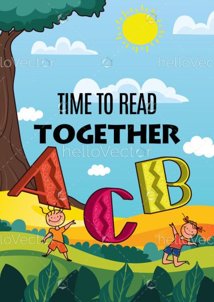 A Vector Artwork of a Book Cover for Children's Alphabet Learning
