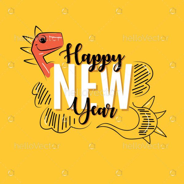 Yellow happy new year background illustration