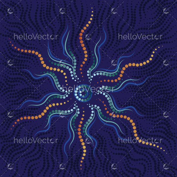 Blue dot design background illustration