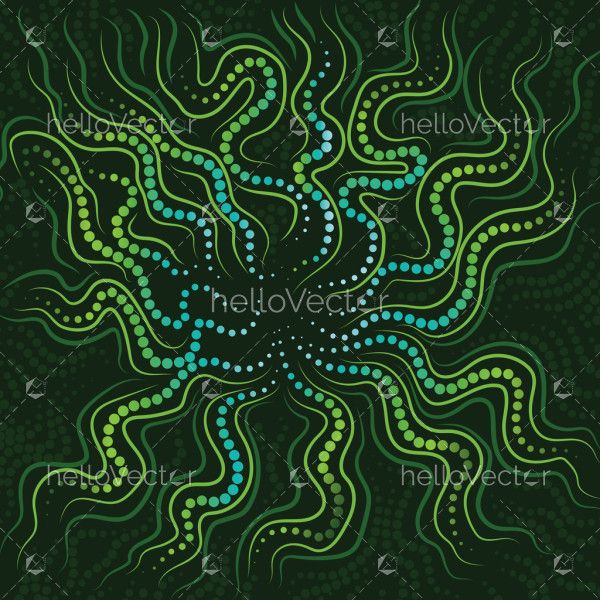 Green background image with dot design illustration