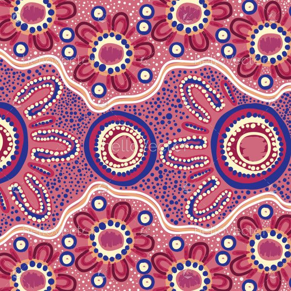 Vector dot art background in aboriginal design