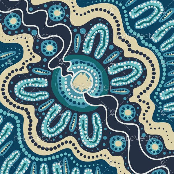 Artwork illustration with aboriginal dot art influence