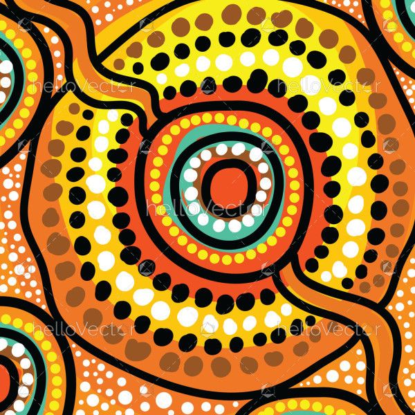 Artwork illustration in aboriginal style with dot art