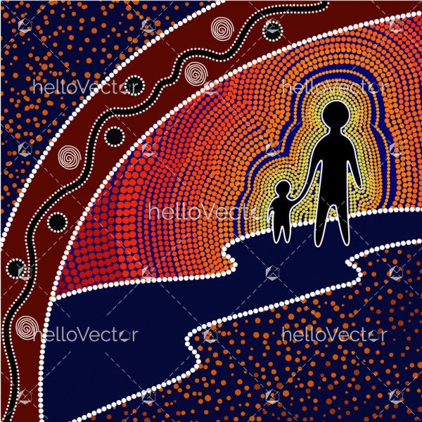 Aboriginal art vector painting.