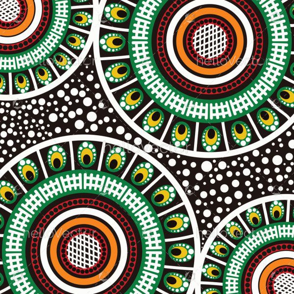 Illustration of aboriginal style artwork with dot art motifs