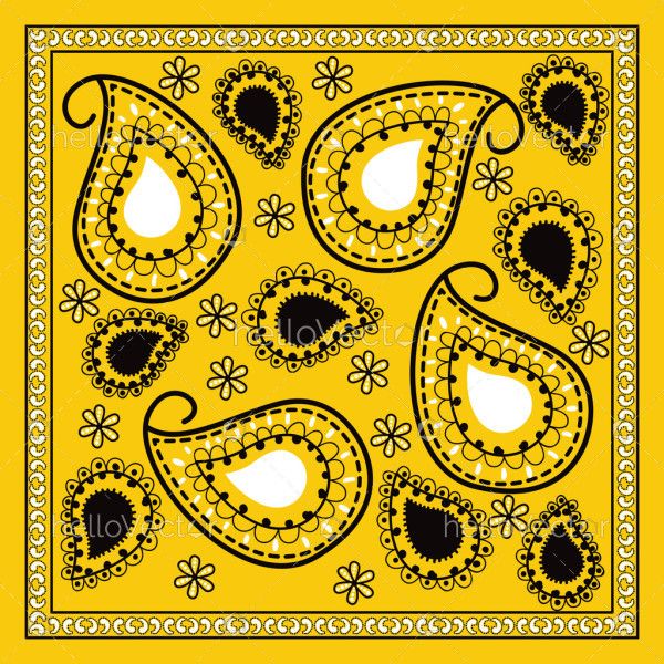 Yellow square bandana design illustration