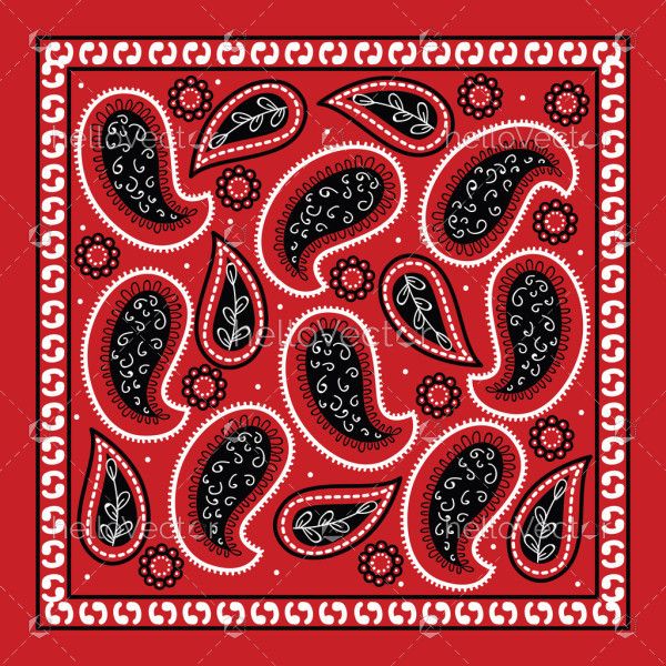 Red square bandana design illustration